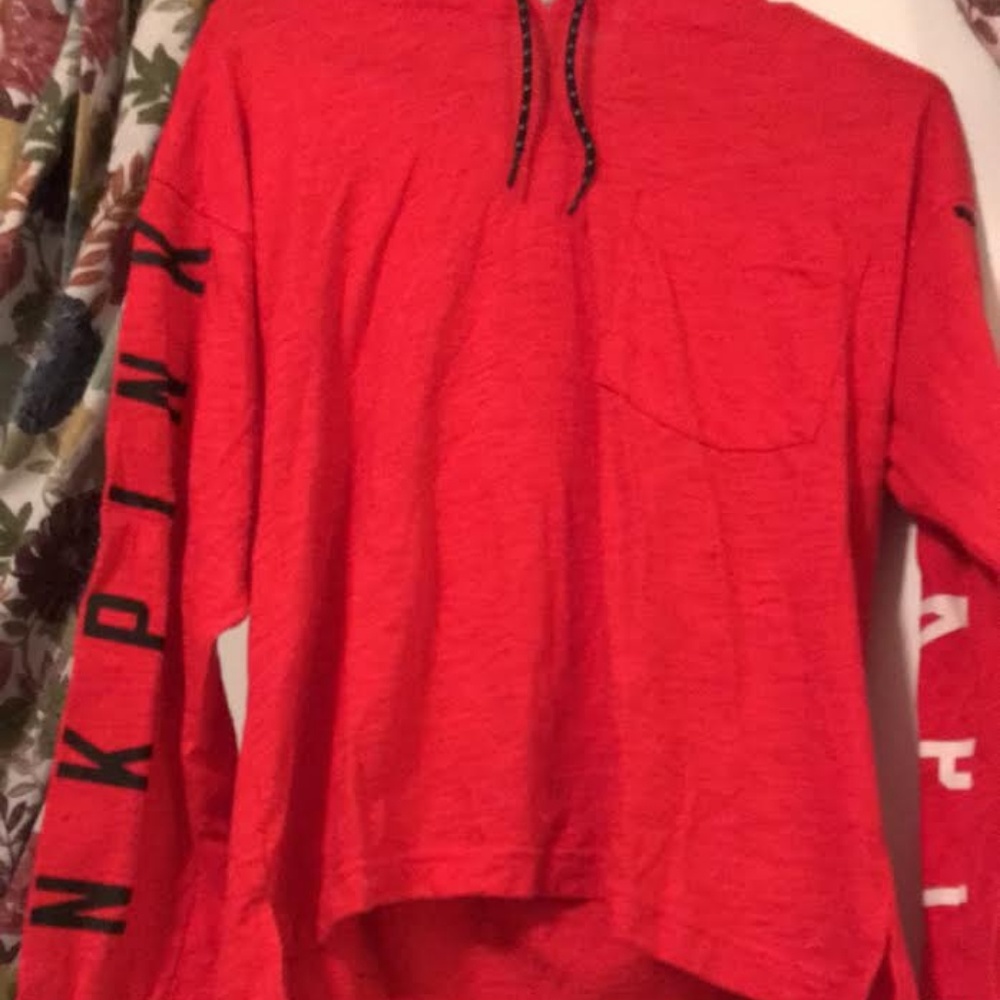 Pink Vcitorias secret red hoodie